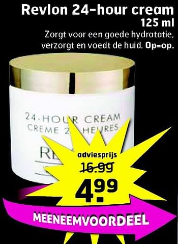 Aanbiedingen Revlon 24-hour cream - Revlon - Geldig van 05/08/2014 tot 17/08/2014 bij Trekpleister