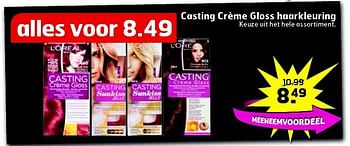 Aanbiedingen Casting crème gloss haarkleuring - L'Oreal Paris - Geldig van 05/08/2014 tot 17/08/2014 bij Trekpleister