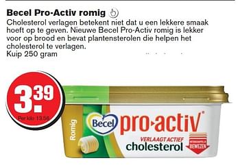 Aanbiedingen Becel pro-activ romig - Becel - Geldig van 06/08/2014 tot 12/08/2014 bij Hoogvliet