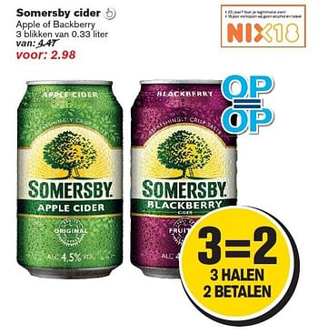 Aanbiedingen Somersby cider - Somersby - Geldig van 06/08/2014 tot 12/08/2014 bij Hoogvliet