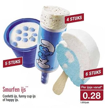 Aanbiedingen Smurfen ijs confetti ijs, funny cup ijs of happy ijs - Huismerk - Aldi - Geldig van 06/08/2014 tot 12/08/2014 bij Aldi