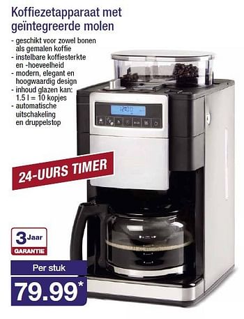 Aanbiedingen Koffiezetapparaat met geïntegreerde molen - Huismerk - Aldi - Geldig van 06/08/2014 tot 12/08/2014 bij Aldi