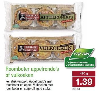 Aanbiedingen Roomboter appelrondo`s of vulkoeken - Heerlijck Banket - Geldig van 06/08/2014 tot 12/08/2014 bij Aldi