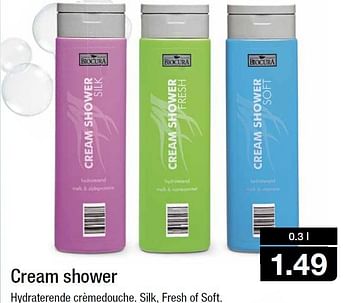 Aanbiedingen Cream shower hydraterende crèmedouche. silk, fresh of soft - Biocura - Geldig van 06/08/2014 tot 12/08/2014 bij Aldi