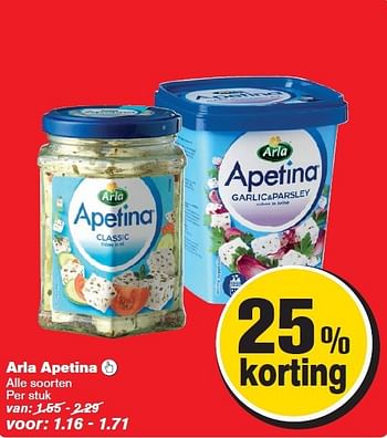 Aanbiedingen Arla apetina - Arla - Geldig van 06/08/2014 tot 12/08/2014 bij Hoogvliet