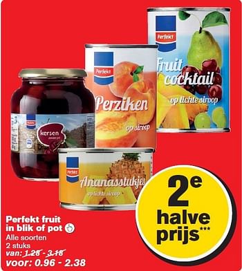 Aanbiedingen Perfekt fruit in blik of pot - Perfekt - Geldig van 06/08/2014 tot 12/08/2014 bij Hoogvliet