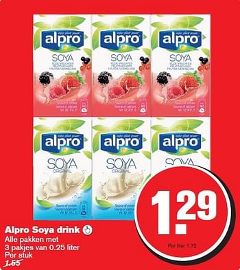 Aanbiedingen Alpro soya drink - Alpro Soya - Geldig van 06/08/2014 tot 12/08/2014 bij Hoogvliet