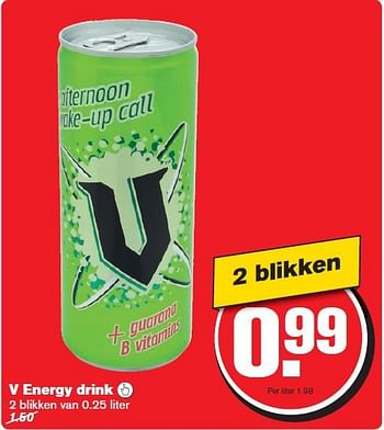 Aanbiedingen V energy drink - Huismerk - Hoogvliet - Geldig van 06/08/2014 tot 12/08/2014 bij Hoogvliet