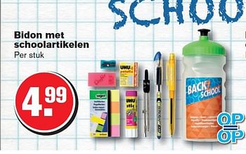 Aanbiedingen Bidon met schoolartikelen - Huismerk - Hoogvliet - Geldig van 06/08/2014 tot 12/08/2014 bij Hoogvliet