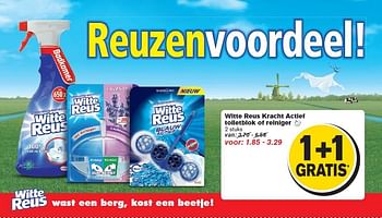 Aanbiedingen Witte reus kracht actief toiletblok of reiniger - Witte reus - Geldig van 06/08/2014 tot 12/08/2014 bij Hoogvliet