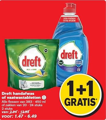 Aanbiedingen Dreft handafwas of vaatwastabletten - Dreft - Geldig van 06/08/2014 tot 12/08/2014 bij Hoogvliet