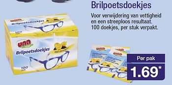 Aanbiedingen Brilpoetsdoekjes - Una - Geldig van 06/08/2014 tot 12/08/2014 bij Aldi