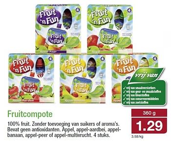 Aanbiedingen Fruitcompote - Fruit', n Fun - Geldig van 06/08/2014 tot 12/08/2014 bij Aldi