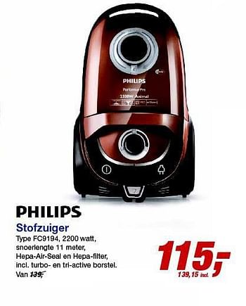 Aanbiedingen Philips stofzuiger fc9194 - Philips - Geldig van 06/08/2014 tot 19/08/2014 bij Makro