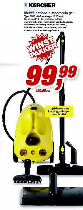 Aanbiedingen Kärcher multifunctionele stoomreiniger sc1010wp - Kärcher - Geldig van 06/08/2014 tot 19/08/2014 bij Makro