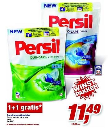 Aanbiedingen Persil wasmiddeltabs color of non-color, zak 32 tabs - Persil - Geldig van 06/08/2014 tot 19/08/2014 bij Makro