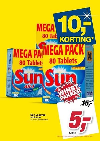 Aanbiedingen Sun vaatwastabletten - Sun - Geldig van 06/08/2014 tot 19/08/2014 bij Makro
