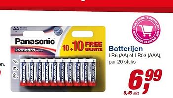 Aanbiedingen Batterijen lr6 (aa) of lr03 (aaa) - Panasonic - Geldig van 06/08/2014 tot 19/08/2014 bij Makro