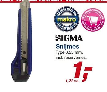 Aanbiedingen Snijmes 0,55 mm - Sigma - Geldig van 06/08/2014 tot 19/08/2014 bij Makro