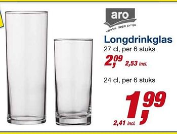 Aanbiedingen Longdrinkglas - Aro - Geldig van 06/08/2014 tot 19/08/2014 bij Makro