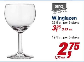 Aanbiedingen Wijnglazen - Aro - Geldig van 06/08/2014 tot 19/08/2014 bij Makro
