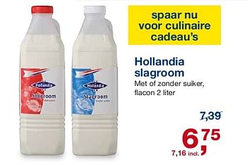 Aanbiedingen Hollandia slagroom - Hollandia - Geldig van 06/08/2014 tot 26/08/2014 bij Makro