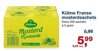 Aanbiedingen Kühne franse mosterdsachets - Kühne - Geldig van 06/08/2014 tot 26/08/2014 bij Makro