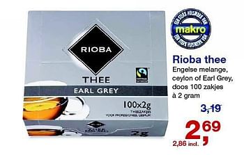 Aanbiedingen Rioba thee - Rioba - Geldig van 06/08/2014 tot 09/09/2014 bij Makro