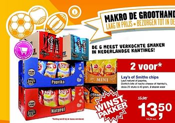 Aanbiedingen Lay`s of smiths chips - Lay's - Geldig van 06/08/2014 tot 09/09/2014 bij Makro