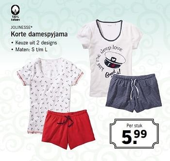 Aanbiedingen Korte damespyjama - Huismerk - Lidl - Geldig van 07/08/2014 tot 09/08/2014 bij Lidl