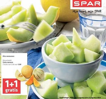 Aanbiedingen Alle meloenen - Huismerk - Spar  - Geldig van 07/08/2014 tot 13/08/2014 bij Spar