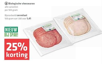 Aanbiedingen Biologische vleeswaren - Spar - Geldig van 07/08/2014 tot 13/08/2014 bij Spar