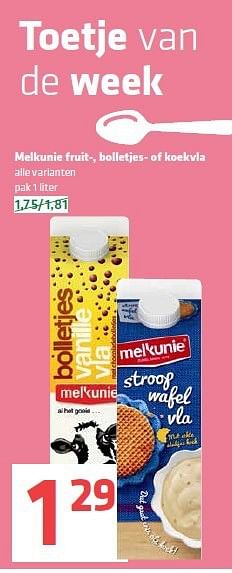 Aanbiedingen Melkunie fruit-, bolletjes- of koekvla - Melkunie - Geldig van 07/08/2014 tot 13/08/2014 bij Spar