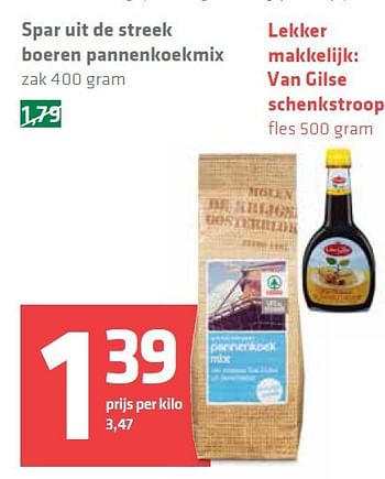 Aanbiedingen Spar uit de streek boeren pannenkoekmix - Spar - Geldig van 07/08/2014 tot 13/08/2014 bij Spar