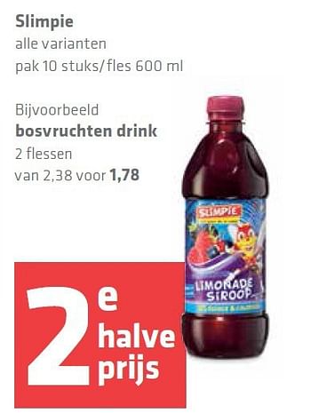 Aanbiedingen Bosvruchten drink - Slimpie - Geldig van 07/08/2014 tot 13/08/2014 bij Spar