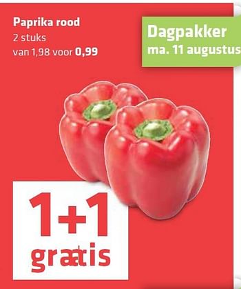 Aanbiedingen Paprika rood - Huismerk - Spar  - Geldig van 07/08/2014 tot 13/08/2014 bij Spar