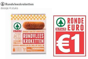 Aanbiedingen Rundvleeskroketten - Spar - Geldig van 07/08/2014 tot 13/08/2014 bij Spar