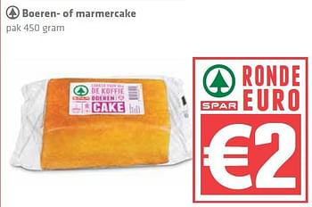 Aanbiedingen Boeren- of marmercake - Spar - Geldig van 07/08/2014 tot 13/08/2014 bij Spar