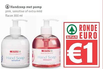 Aanbiedingen Handzeep met pomp - Spar - Geldig van 07/08/2014 tot 13/08/2014 bij Spar
