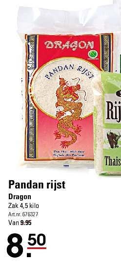 Aanbiedingen Pandan rijst - Dragon - Geldig van 07/08/2014 tot 25/08/2014 bij Sligro