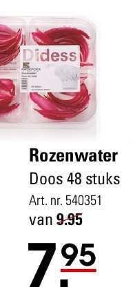 Aanbiedingen Rozenwater - Didess - Geldig van 07/08/2014 tot 25/08/2014 bij Sligro