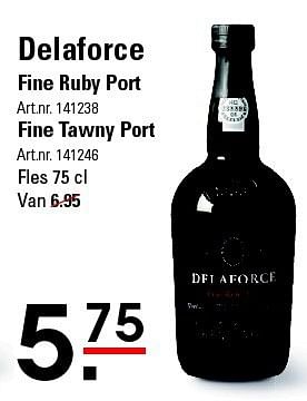 Aanbiedingen Delaforce fine ruby port - Delaforce - Geldig van 07/08/2014 tot 25/08/2014 bij Sligro