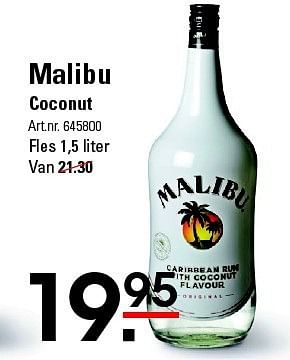 Aanbiedingen Malibu coconut - Malibu - Geldig van 07/08/2014 tot 25/08/2014 bij Sligro