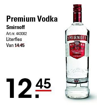 Aanbiedingen Premium vodka smirnoff - Smirnoff - Geldig van 07/08/2014 tot 25/08/2014 bij Sligro