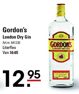 Aanbiedingen Gordon`s london dry gin - Gordon's - Geldig van 07/08/2014 tot 25/08/2014 bij Sligro