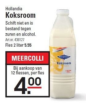 Aanbiedingen Koksroom - Hollandia - Geldig van 07/08/2014 tot 25/08/2014 bij Sligro