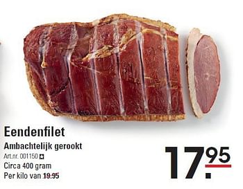 Aanbiedingen Eendenfilet ambachtelijk gerookt - Huismerk - Sligro - Geldig van 07/08/2014 tot 25/08/2014 bij Sligro