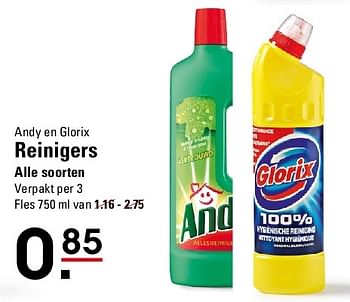 Aanbiedingen Andy en glorix reinigers - Andy - Geldig van 07/08/2014 tot 25/08/2014 bij Sligro