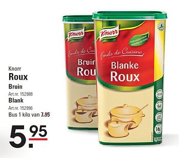 Aanbiedingen Knorr roux bruin - Knorr - Geldig van 07/08/2014 tot 25/08/2014 bij Sligro