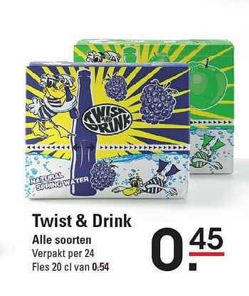 Aanbiedingen Twist + drink - Twist and drink - Geldig van 07/08/2014 tot 25/08/2014 bij Sligro